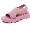 Summer New Sports Thick Soled Fabric Casual Sandals Outdoor  Daily Open Toe Wedge Heel Elastic Sleeve Mouth Women's Shoes