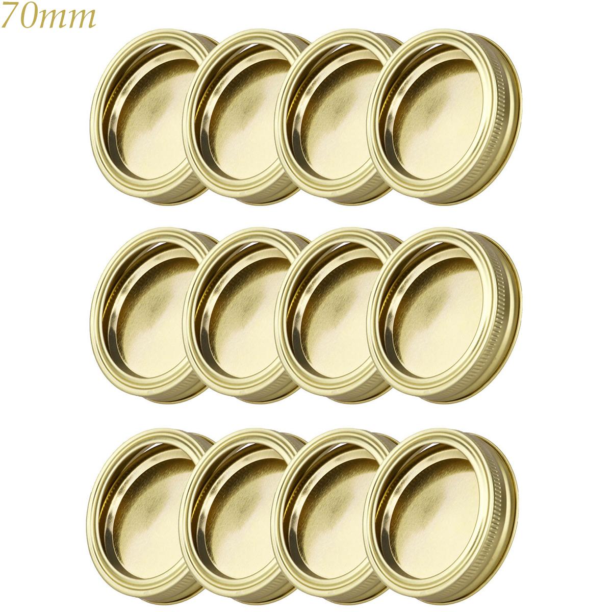 

Mouth Leak Proof Glass Bottle Split-Type Mug Caps Mason Jar Lids And Bands Canning Lids 70mm gold