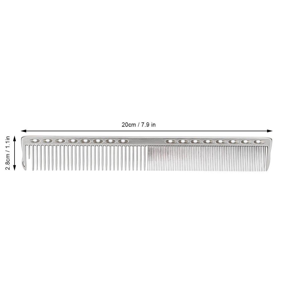 

2pcs Wide and Fine Teeth Salon Hairdressing Comb Aluminum Barber Comb For Barbers серебряный