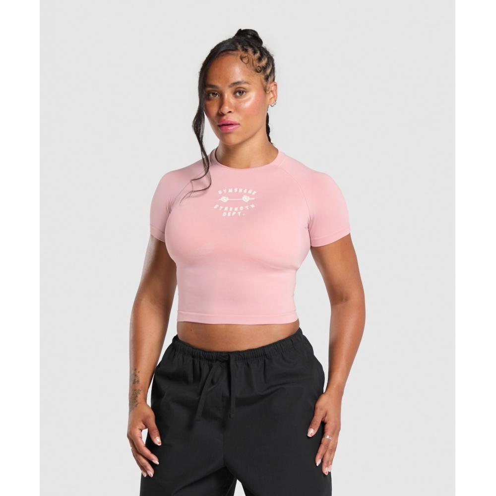 

Gymshark Barbell Hearts Seamless Baby Tee Light Pink B2b1b Kb01 XS