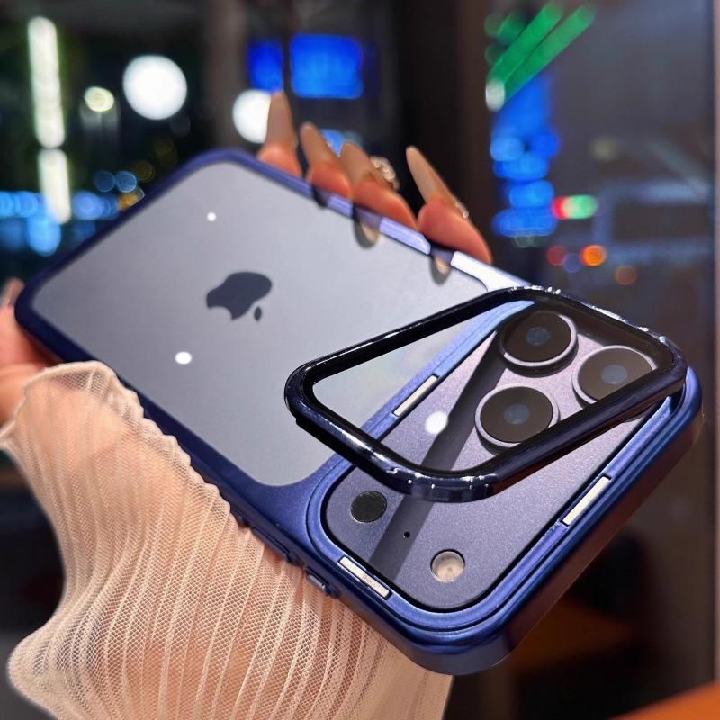 Versatile iPhone Case & Lens Film: Compatible with iPhone 13/14/15/16 Pro Max/17 and features an invisible stand and protective design.