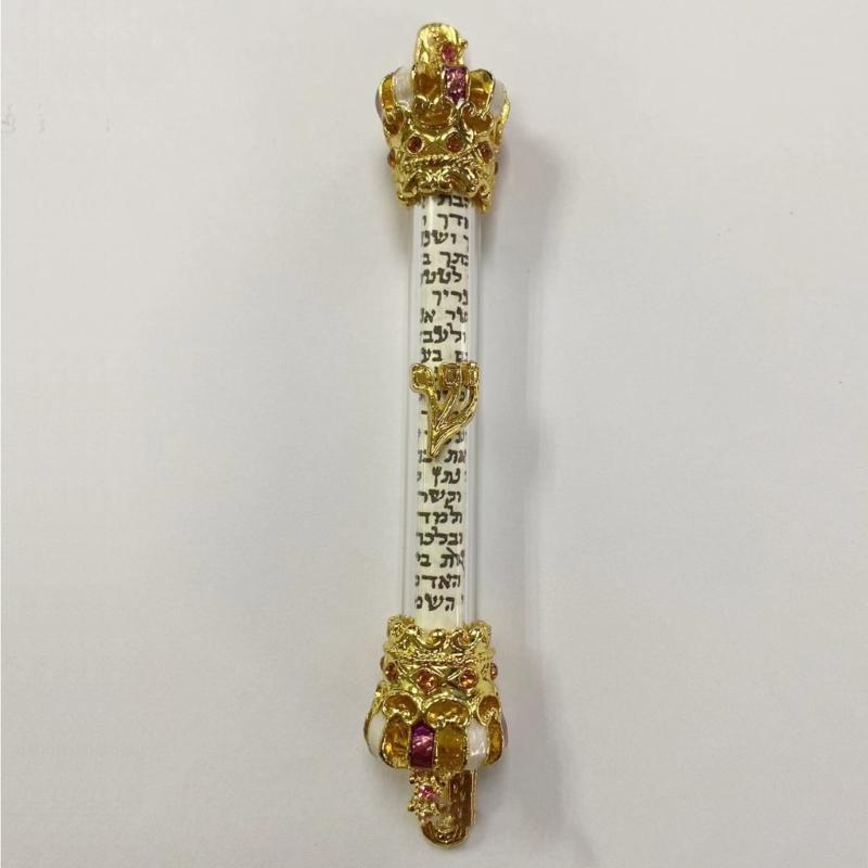 Bible Crowns Scroll Door Mezuza Home Gift Mezuzah Front Decor Jewish Gifts Women Wedding Metal Case Side Religious