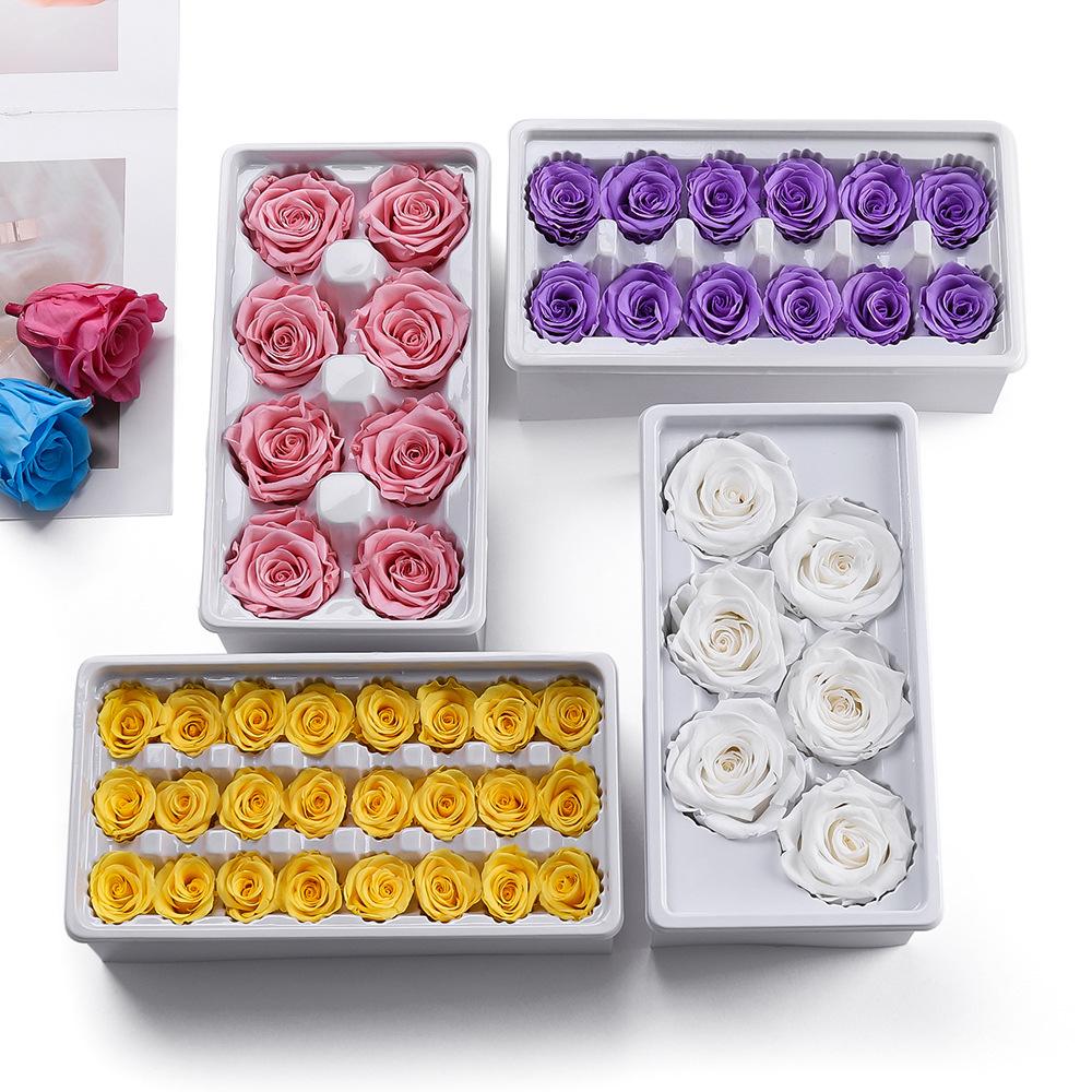 Eternal Flower Gift Box Set 2-6cm Handmade Rose Decorative Flowers, DIY Gift Flower Box