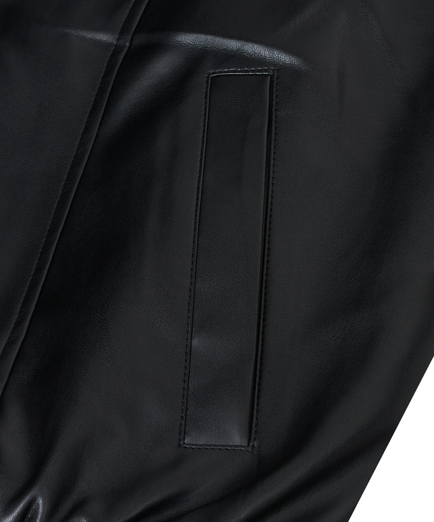 Standarderror 87-Stan062 Layer Line Leather Blouson Jacket Black