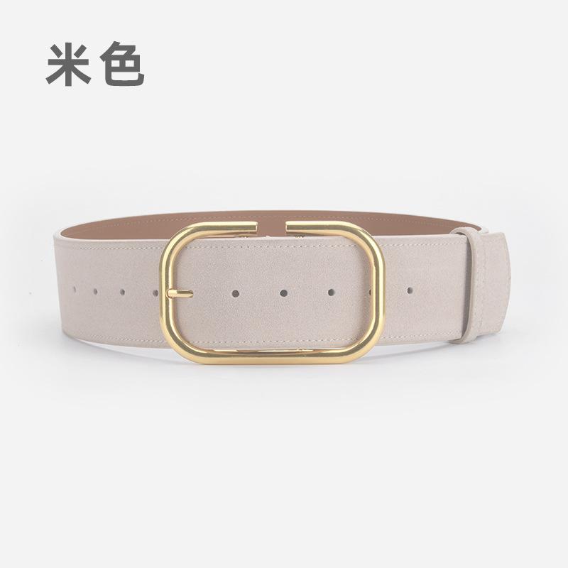 Retro Matte Waist Seal Women'S Simple Suede Leather Belt With Dress High-End Decorative Belt