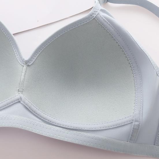 Sutiã feminino sem fio macio respirável anti-agarramento seios strass decoração elástico fecho nas costas suporte alça de ombro larga sutiã mãe de meia idade