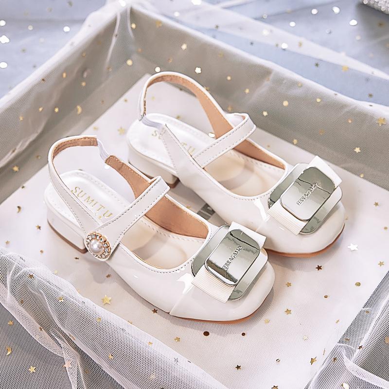 

2025 new girls high-heeled princess shoes spring and autumn children s leather shoes with dress little girl Mary Jane fashion sandals 38 inner length 232mm