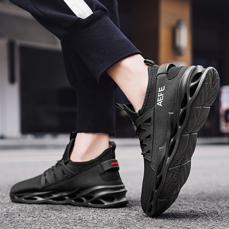 Blade-soled running shoes, spring and summer low-top mesh fabric dazzling plus size casual sneakers, light jogging