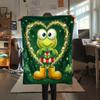 1PC Keroppi  Print Flannel Blanket, High Quality All Seasons, Home Decor, Warmth and Comfort, Perfect for Christmas Gifts