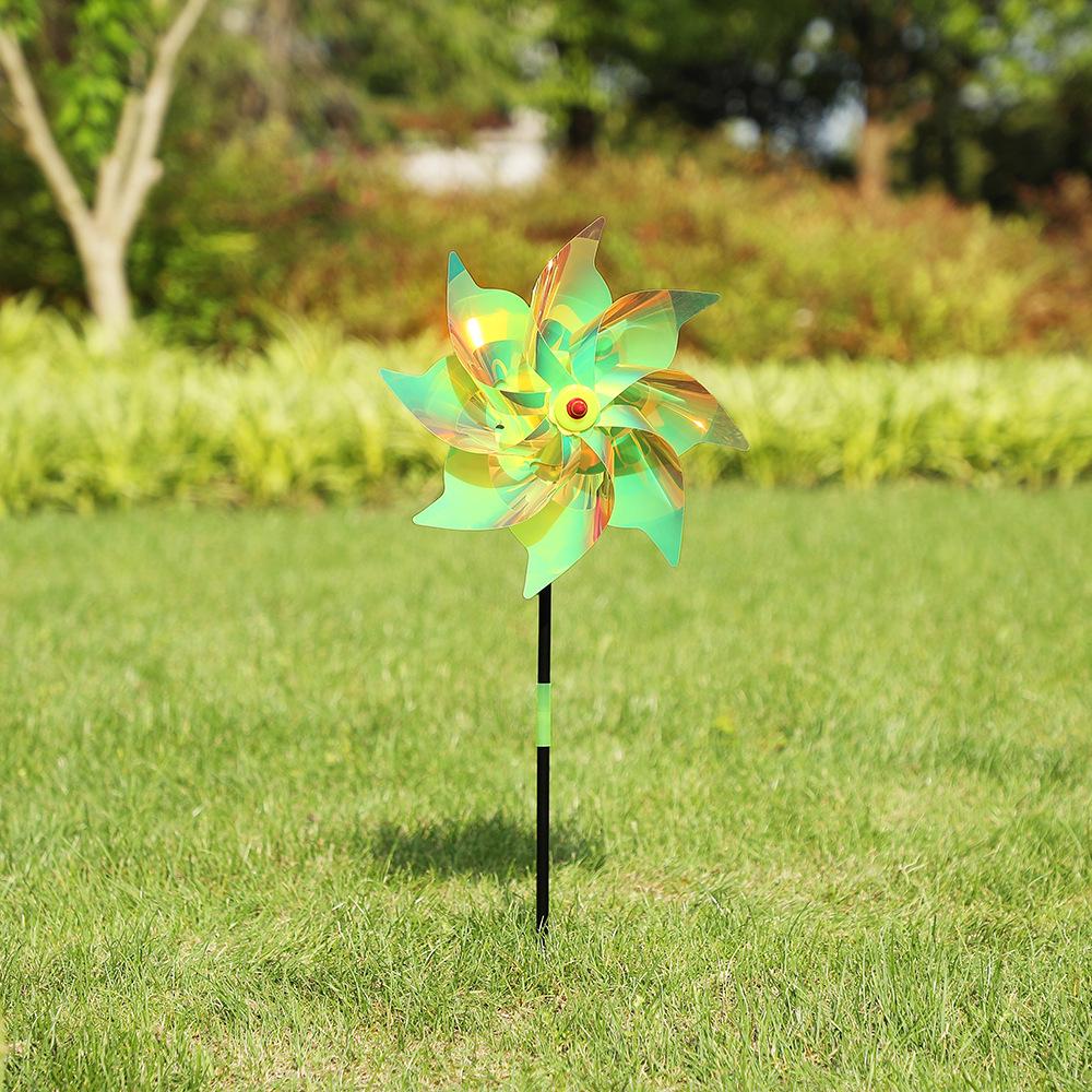 New Brightly Colored Eight-Sided Pinwheel - Outdoor Children s Rotating Toy and Park Decoration. 24*51 cm золотой