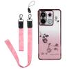 KADEM For Xiaomi Redmi Note 13 Pro 5G/Poco X6 5G Case Flower Pattern TPU Cover with Lanyard