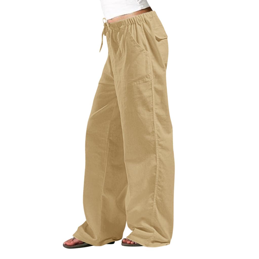 Women's High Waist Loose Cotton Linen Streetwear Pants