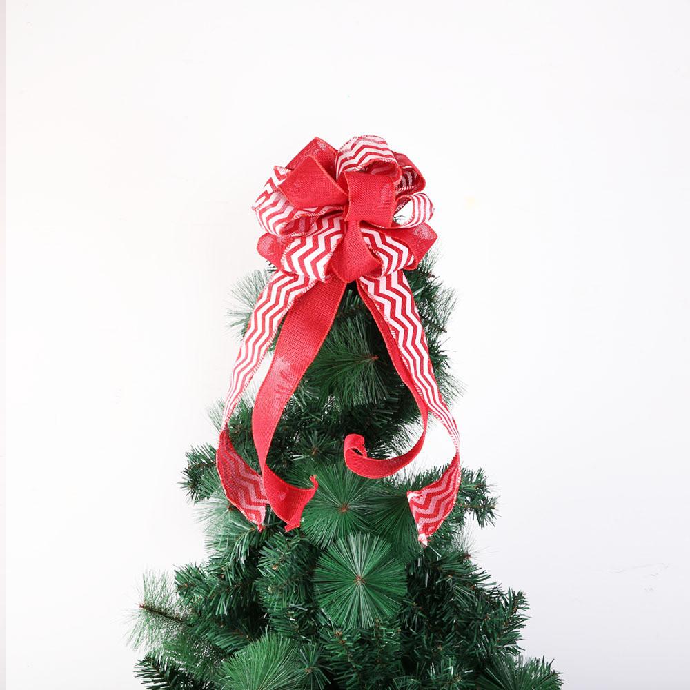 Fabric Red Elegant Christmas Bow Decoration Ideal For Festive Tree And Wreath Adornments