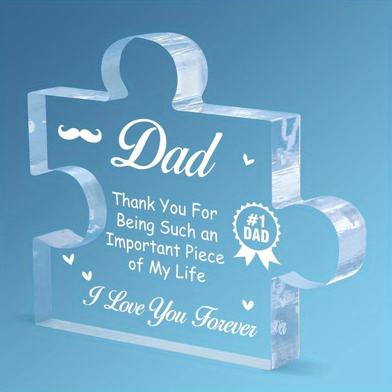 

Папа Акриловая памятная табличка-пазл – Подарок от дочери/сына. На День отца, День благодарения, день рождения. чистый