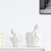 1Pc Couple Hugging Figurine Ceramic Couple Statue Abstract Modern Sculpture Love Figurines Art Craft Couple Home Accents