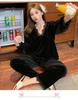 Women's Autumn Korean Style Fashionable Long Sleeve Pajama Set - Versatile High-End Two-Piece for Indoors & Outdoors