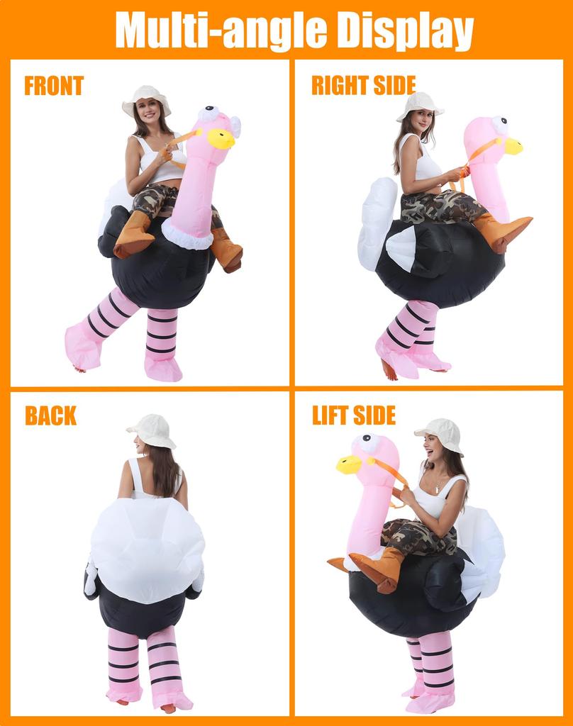 JOYBRO Adult Inflatable Ostrich Riding Ostrich Funny Ostrich Costume for Men and School One Size Fits Most Costume, Costume, Women, Role-Playing