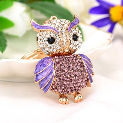 Portachiavi a forma di gufo carino con strass Yousheng per donne e ragazze, portachiavi animale in cristallo finto, ciondoli per borse, borse a mano, zaini