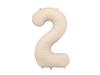 Matte Foil Balloon Number '2', 86cm, Light Beige