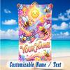 Floral Garden Theme Beach Towel Personalized Custom Name & Text Soft Quick Dry Beach Towel for Swimming Travel