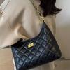 Underarm pleated bag women's new trend fashion pleated diamond shoulder bag high sense