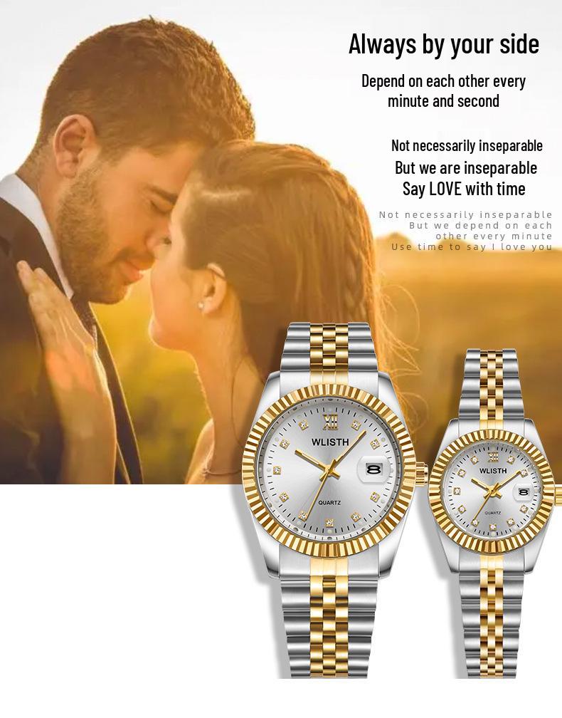 Wolis Waterproof Quartz Couple Watches - Elegant Men's and Ladies' Wristwatches