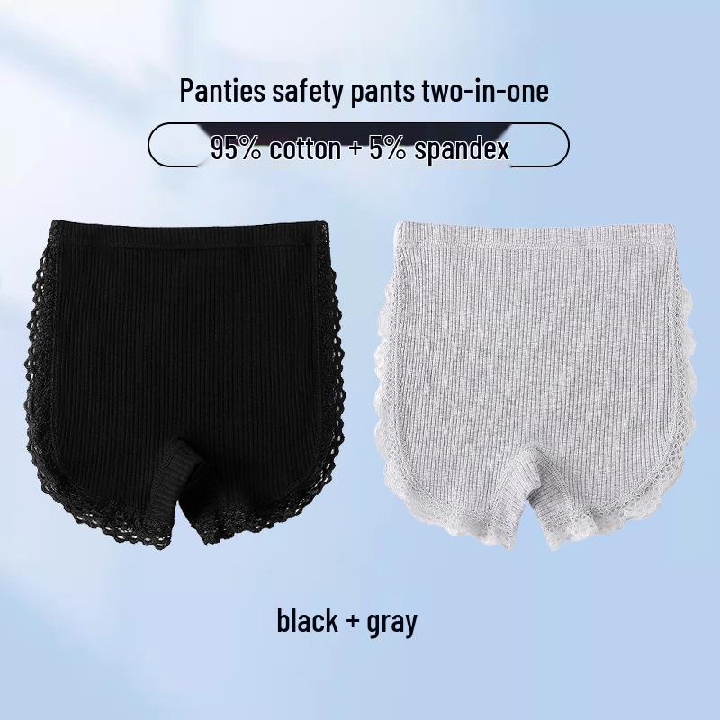 Mädchen Baumwoll-Boxershorts mit Spitze für Sicherheit, antibakteriell