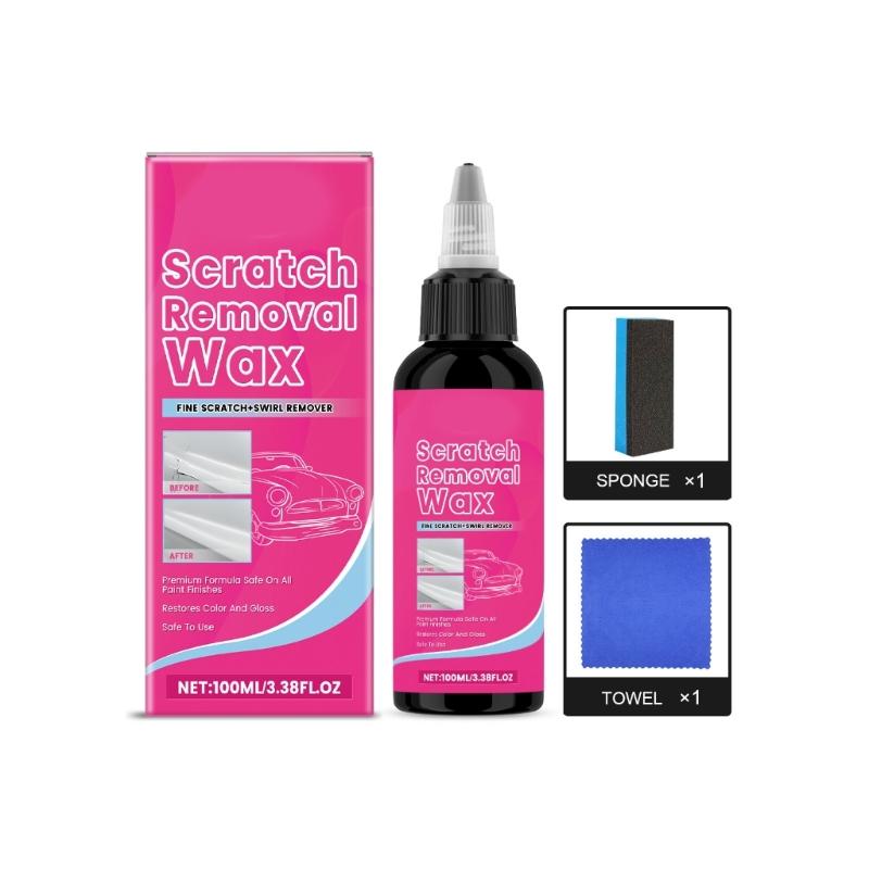 Scratch Remover for Vehicles, Upgraded Car Scratch Remover Kit with Wipe Sponge Car Paint Polishing Wax 1