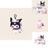 Cinnamoroll Kuromi Character Plush Keychain With Heartshaped Cherry Blossom Hello Kitty For School Bag Gift
