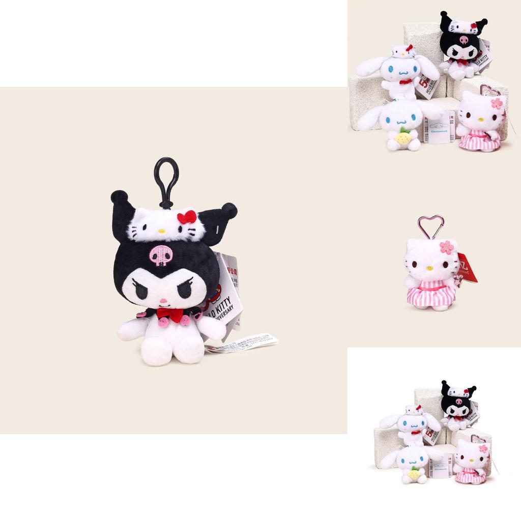 Cinnamoroll Kuromi Character Plush Keychain With Heartshaped Cherry Blossom Hello Kitty For School Bag Gift