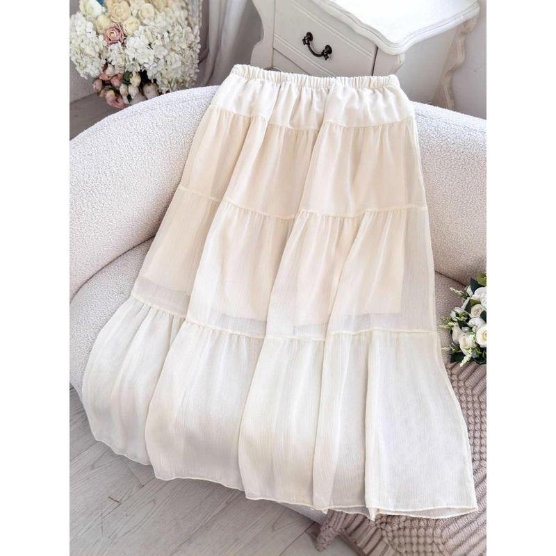 

New White French Style Soft Puffy Skirt Milky White 3XL