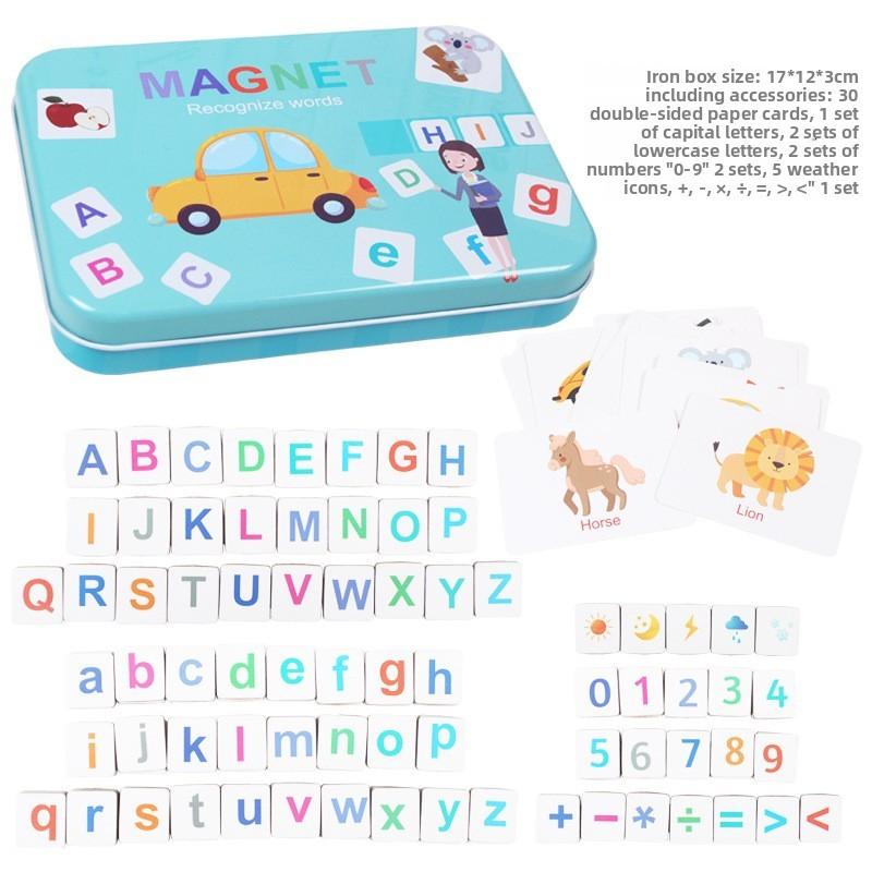 Letter Wooden Magnetic Match Game Children Educational Playset Gifts Festival