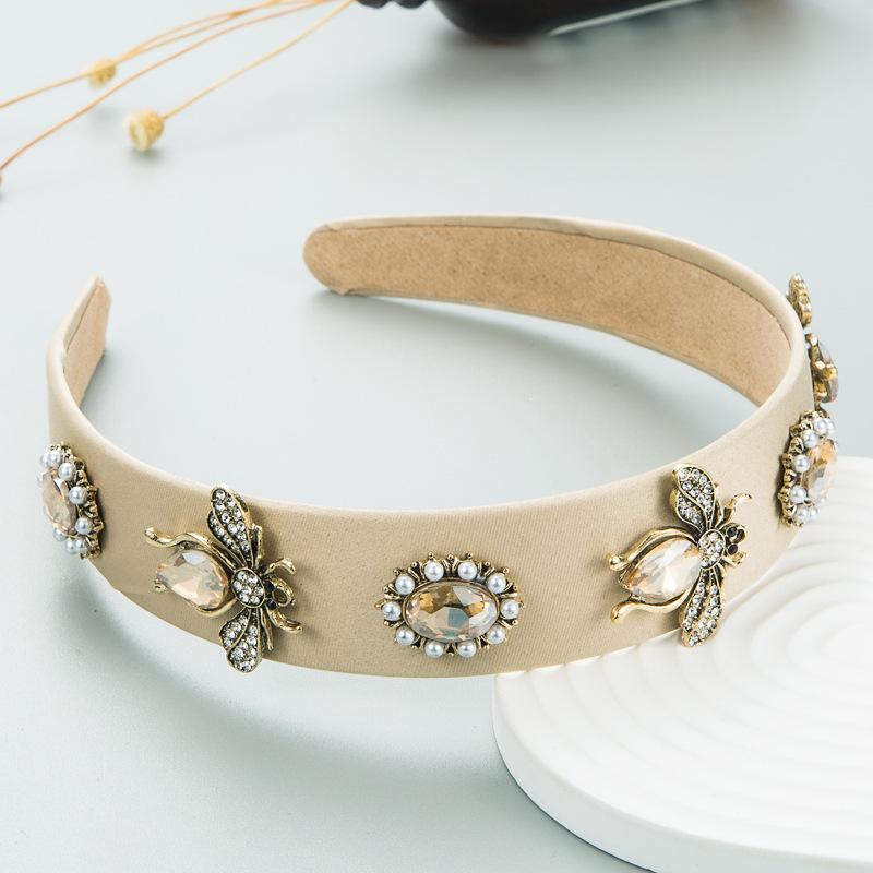 Baroque Rhinestone Handmade Metal Bee Headbands Hairbands For Women Girls Hair Accessories