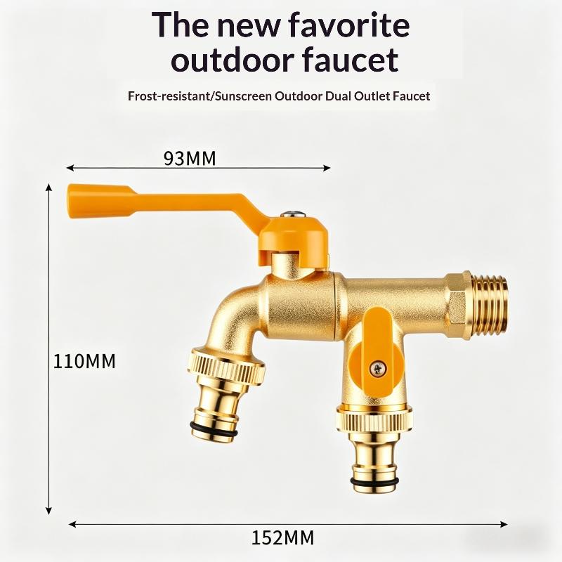 

1 Set High Quality One In Two Out Outdoor Courtyard Antifreeze Faucet Joint Tap Water Thickened Antifreeze Faucet
