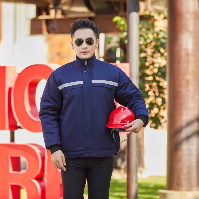 Унисекс Зимний Рабочий Костюм Куртка и Брюки - Утепленный Хлопковый Комплект L