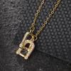 Double Ring Horseshoe Buckle Titanium Steel Choker Necklace Light Luxury Fashion Gold Pendant Jewelry