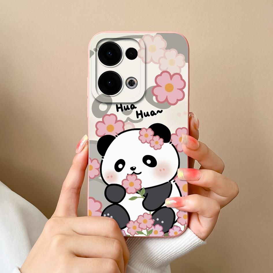 Pentru Oppo Reno13 Pro 12F Realme C75 Realme 14 Pro Plus F27 A3 NFC A40 A40m A60 Huse Drăguț Panda Broască Silicon Lichid Moale Anti-Alunecare Husă Pentru Oppo Carcasă