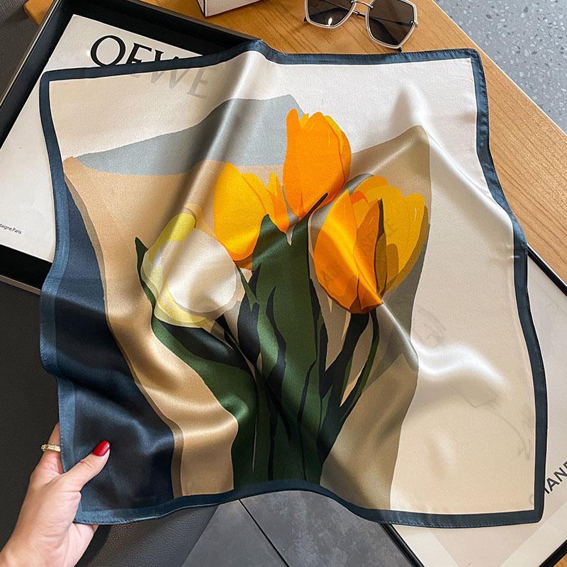 100% Silk Scarf Bandana Women Square Scarves Wrap Kerchief Mulberry Spring Fashion Luxury High Quality Headband Hijab Shawls