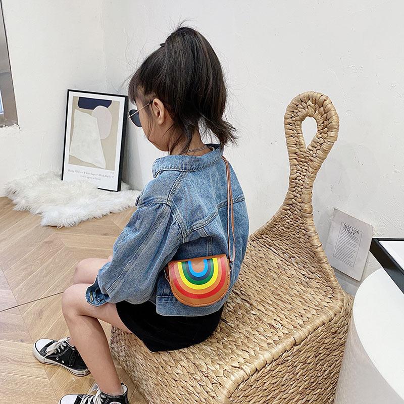 Cartoon Coin Purse Kawaii Rainbow Bear Crossbody Bag Fashion Shoulder Bag Storage Wallet Girl Cute Coin Purse