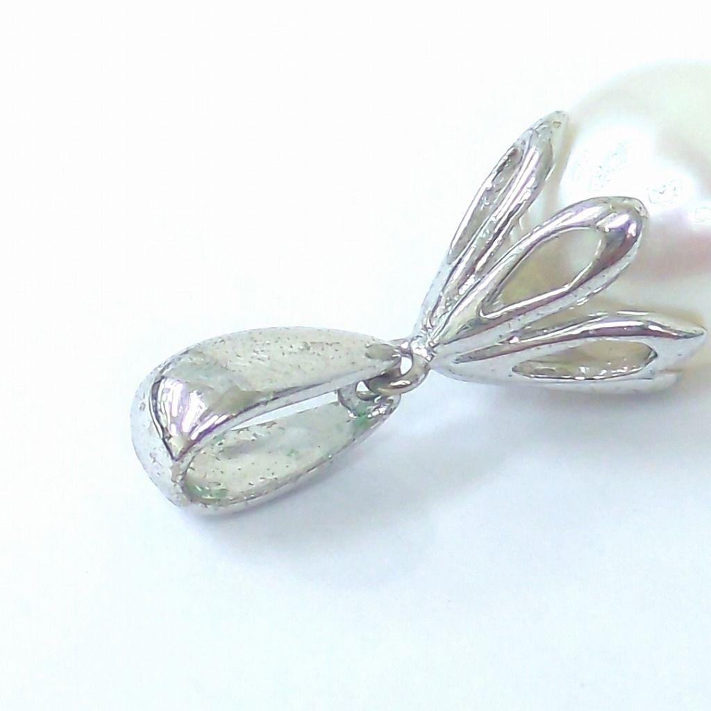Used TASAKI Pearl Approx. 1cm Necklace Pendant Top K14 White Gold Akoya Pearl 3.2g