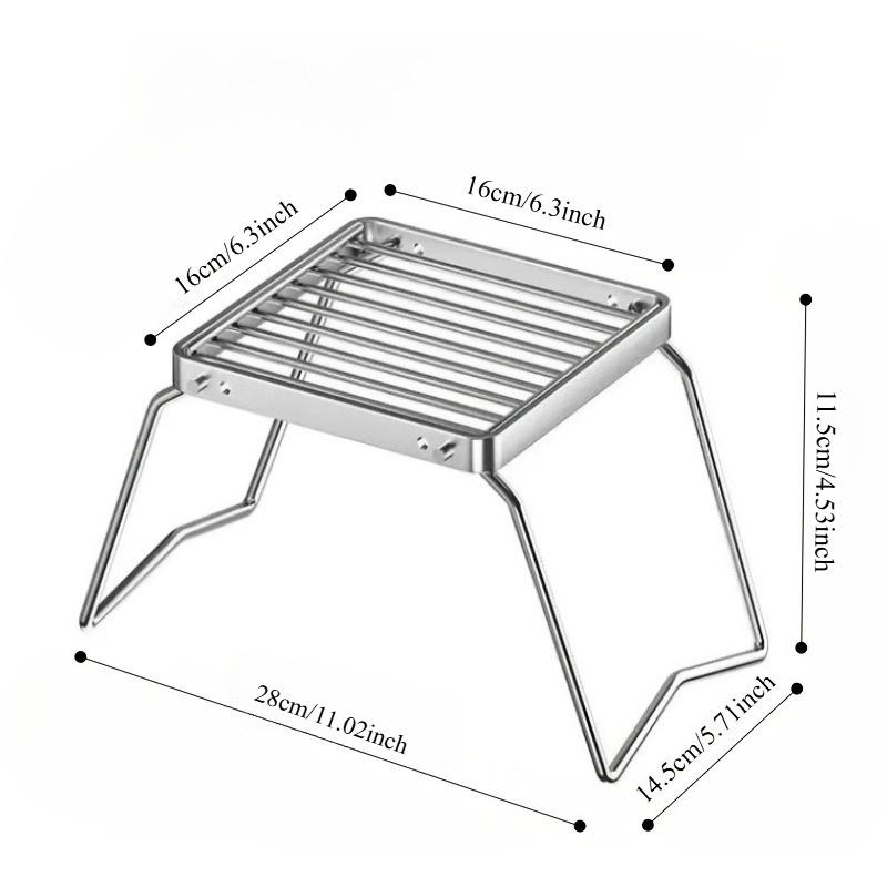 

Outdoor Folding Stainless Steel Bonfire Rack, Which Is Very Suitable for Outdoor, Camping, Travel, Hiking Cooking Rack срібний