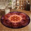 Luxury  Red Floral Pattern Round Shape Floor Mats Kitchen Hallway Runner Rug Bedroom Living Room Soft Carpet Non-slip Area Rug