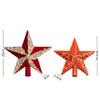 Ny 14 cm Julgransstjärna Plast Flockad Trädtopp Ornament Enfärgad Glänsande Yta Julgranspynt Festdekoration