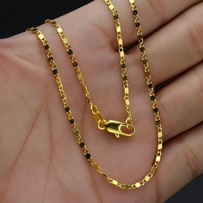 1 Stück Modische goldene flache Kettenhalskette für Damen Herren Unisex Schmuck Geschenk 16-30 Zoll zur DIY Anhängerhalskettenherstellung