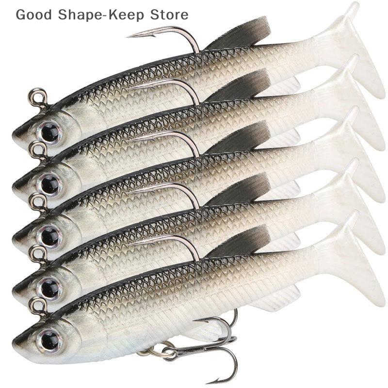 1/5Pcs 8cm/3.15in Fishing Lures Paddle Tail Soft Plastic Swimbaits For Bass Trout Walleye Crappie Saltwater Freshwater