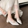Mode Damen Schuhe 2025 Heißer Verkauf Baotou Damen Sandalen Mode Elastisches Band Einfarbig Büro und Karriere Sexy Gürtelschnalle Absätze Damen