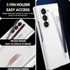 NEW for Samsung Galaxy Z Fold 7 6 5 Premium Cases with S Pen and S Pen Holder Solid Color Built-in Screen Protector Matte Cover