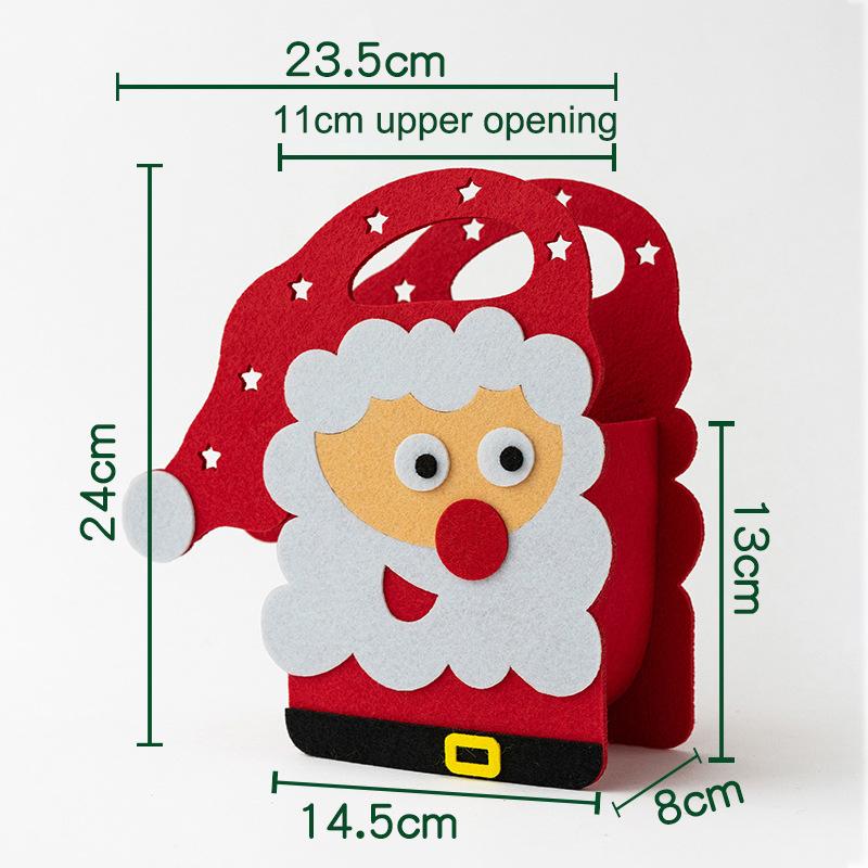 1PCS Christmas Gift Bag Creative Felt Cloth Children Candy Gift Bag Christmas Eve Handheld Portable Apple Bag