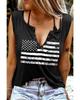 Azura Exchange Flag Print V Neck Sleeveless Top