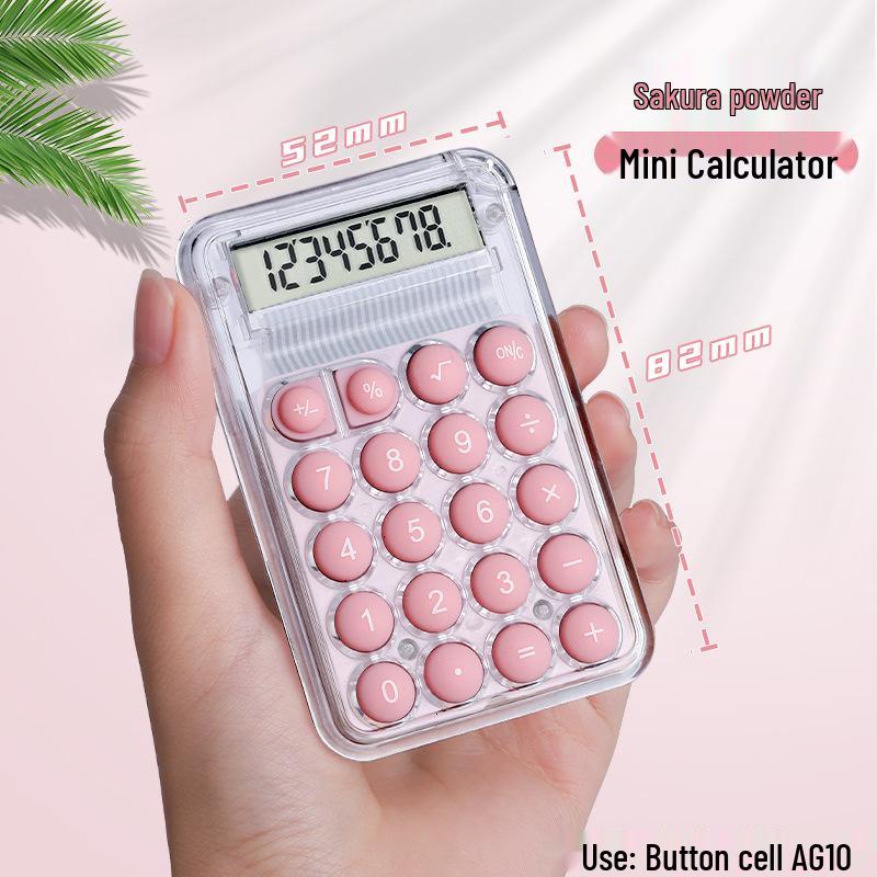 Compact Silent Mini Calculator for Students - Cute and Portable for Junior and High School